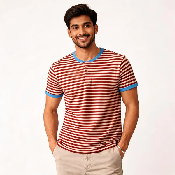 Red_And_White_Striped_Henley_T-Shirt_For_Men