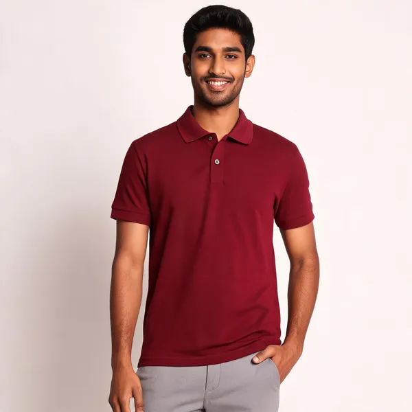 Maroon_Cotton_Regular_Fit_Polo_T-Shirt_For_Men