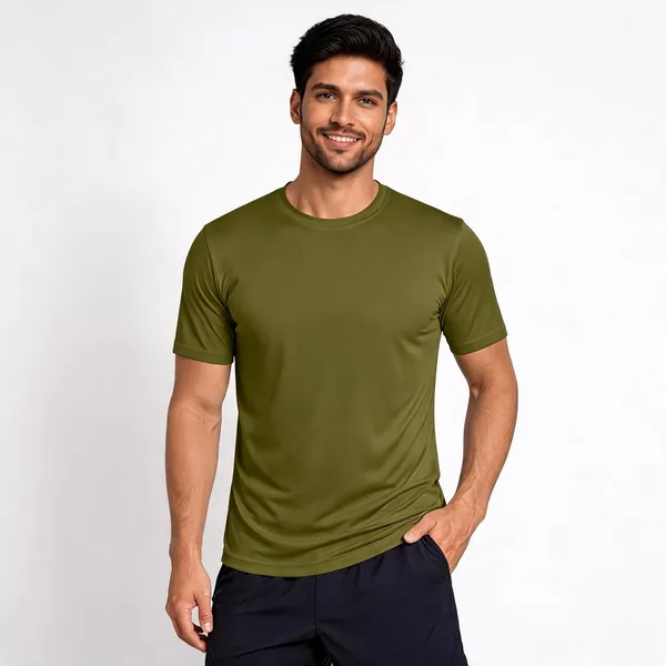 Olive_Green_Cotton_Regular_Fit_Crew_Neck_T-Shirt_For_Men