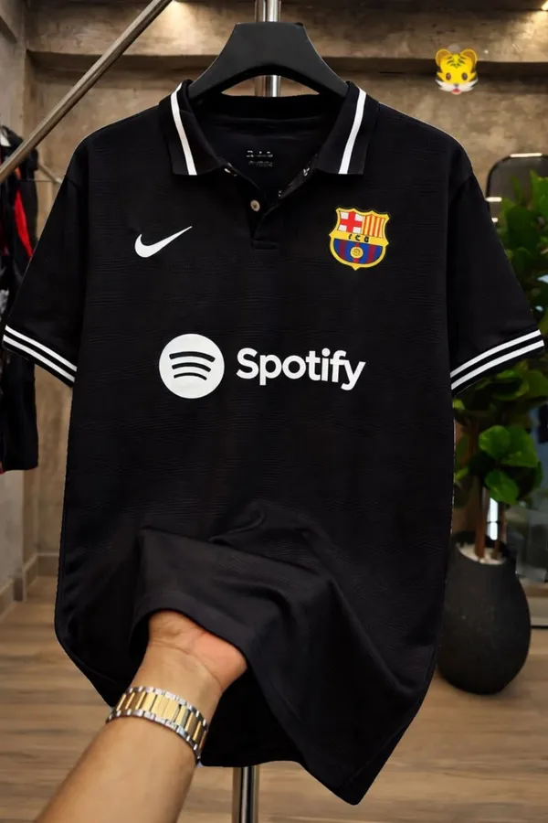 Premium_Men’s_Black_Sports_Polo_T-Shirt_|_Textured_Performance_Fabric_|_Contrast_Stripe_Collar_&_Sleeves_|_Chest_&_Waist_Sports_Club_|_Athletic_Casual_Wear