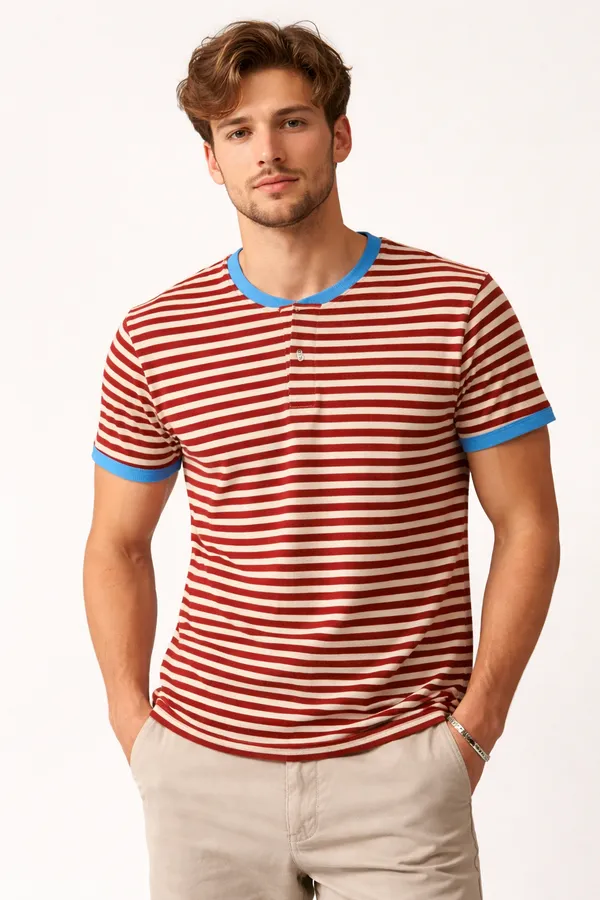 Red_And_White_Striped_Henley_T-Shirt_For_Men