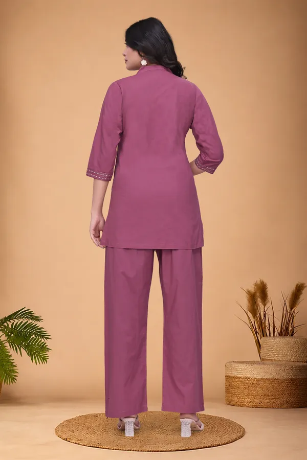 Burgundy_Cotton_Premium_Co-Ord_Set_For_Women