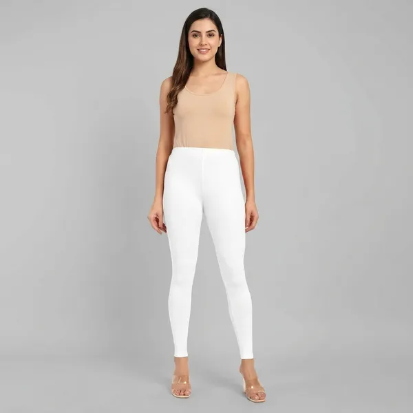 White_Cotton_Stretch_Ankle_Length_Leggings_For_Women