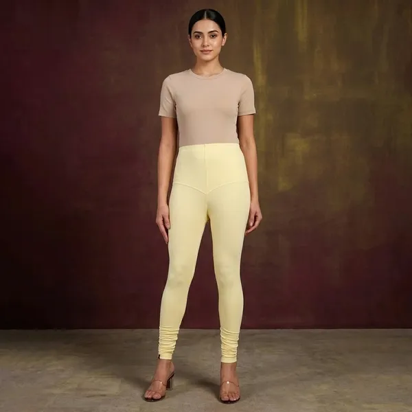 Yellow_Cotton_churidar_Leggings_For_Women