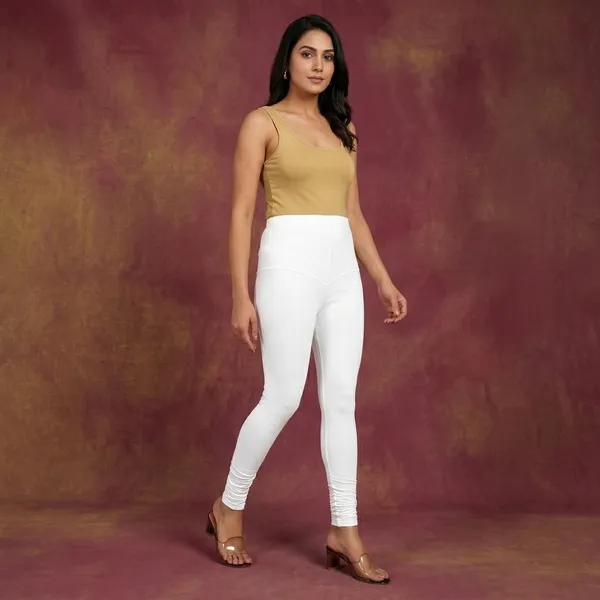White_Cotton_High_Waist_Full_Length_Leggings_For_Women