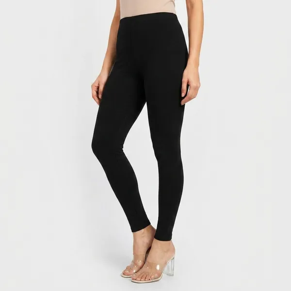 Black_Cotton_High_Waist_Ankle_Length_Leggings_For_Women
