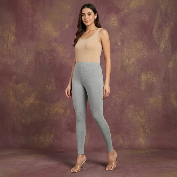 Melange_Grey_Cotton_Solid_Full_Length_Leggings_For_Women