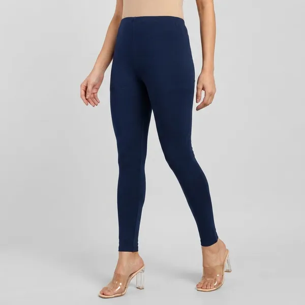 Navy_Blue_And_White_Cotton_Ankle_Length_Leggings_For_Women_|_Pack_Of_2