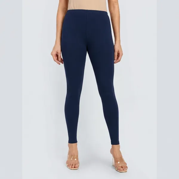 Navy_Blue_And_White_Cotton_Ankle_Length_Leggings_For_Women_|_Pack_Of_2