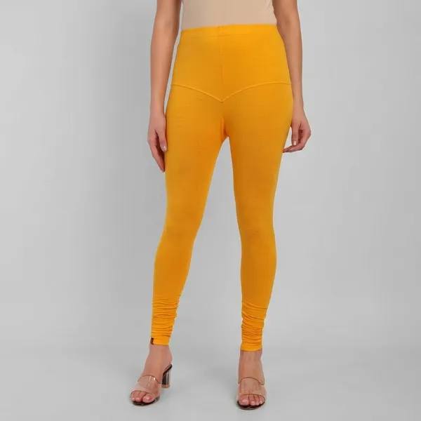 Black_And_Orange_Cotton_churidar_Leggings_For_Women_|_Pack_Of_2