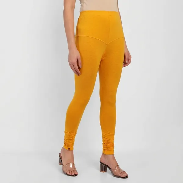 Black_And_Orange_Cotton_churidar_Leggings_For_Women_|_Pack_Of_2