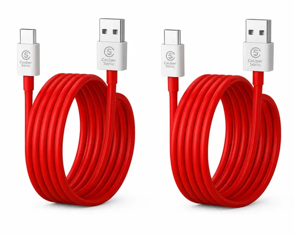 Caliber_Sonic_Usb-A_To_Usb-C_Braided_Charging_Cable_Red_-_Pack_of_2