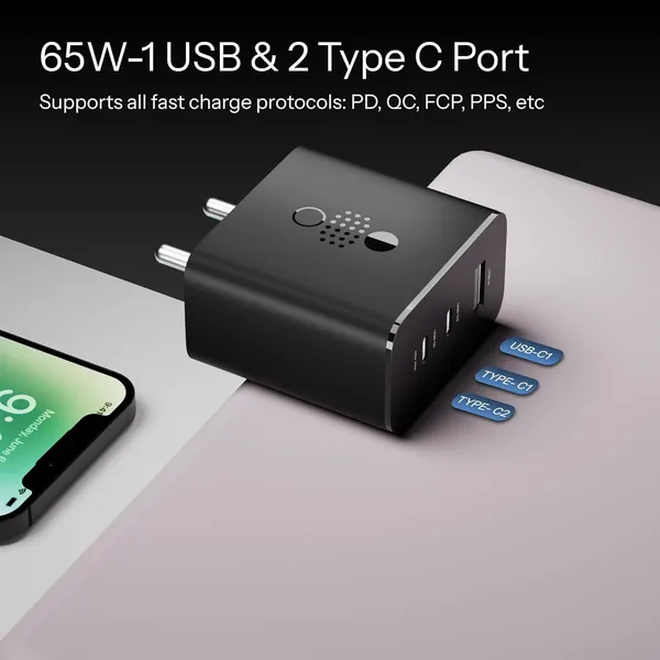 Caliber_Sonic_65W_GaN_Fast_Wall_Charger_|_2_USB-C_+_1_USB-A_|_PD_PPS_QC_Fast_Charging_|_Compatible_with_USB-C_Devices_|_Black