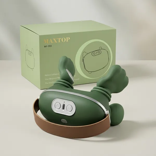 Green_Silicone_Electric_Dual_Head_Neck_Massager