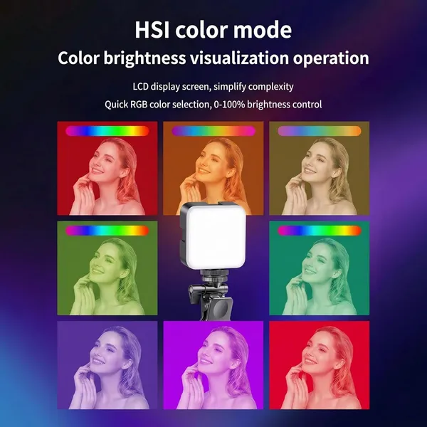 Rgb_White_LED_Pocket_Video_Light_With_Adjustable_Mount