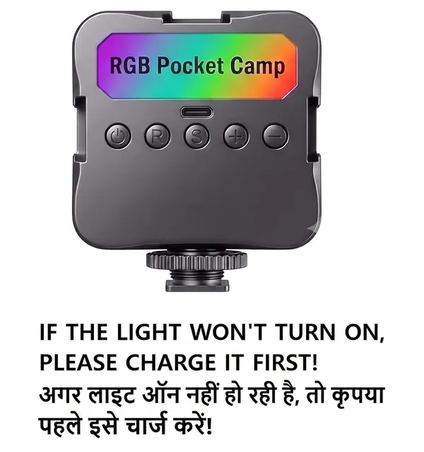 Rgb_White_LED_Pocket_Video_Light_With_Adjustable_Mount
