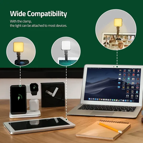 Rgb_White_LED_Pocket_Video_Light_With_Adjustable_Mount
