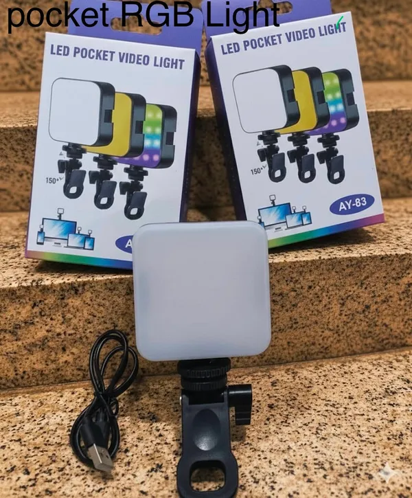 Rgb_White_LED_Pocket_Video_Light_With_Adjustable_Mount