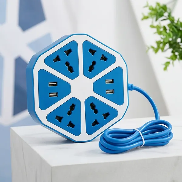 Hexagon_Extension_Board_4_Power_Outlets_And_4_Usb_Ports