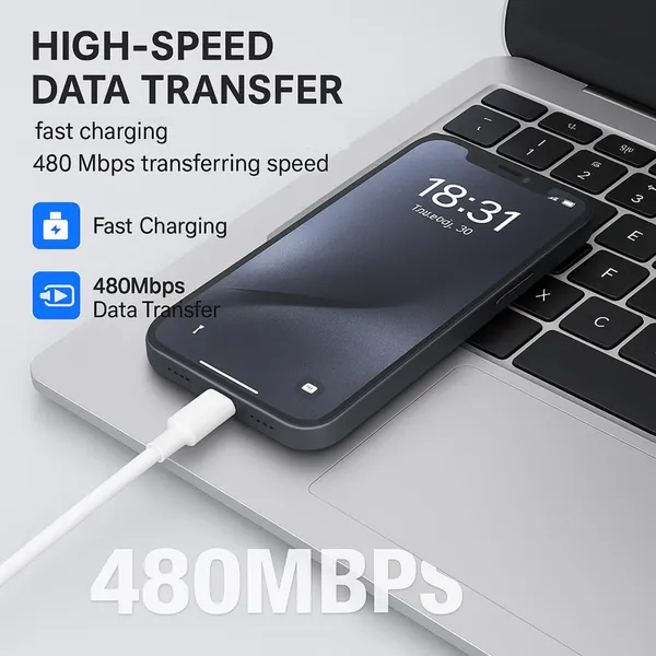 Caliber_Sonic_25W_Braided_Usb-C_To_Usb-C_Cable_Iphone_15/16/17_1.2M_White