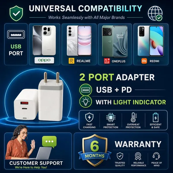 Caliber_Sonic_80W_Dual_Port_Usb-A_Usb-C_Pd_Wall_Charger_With_Cable_1.2M_White