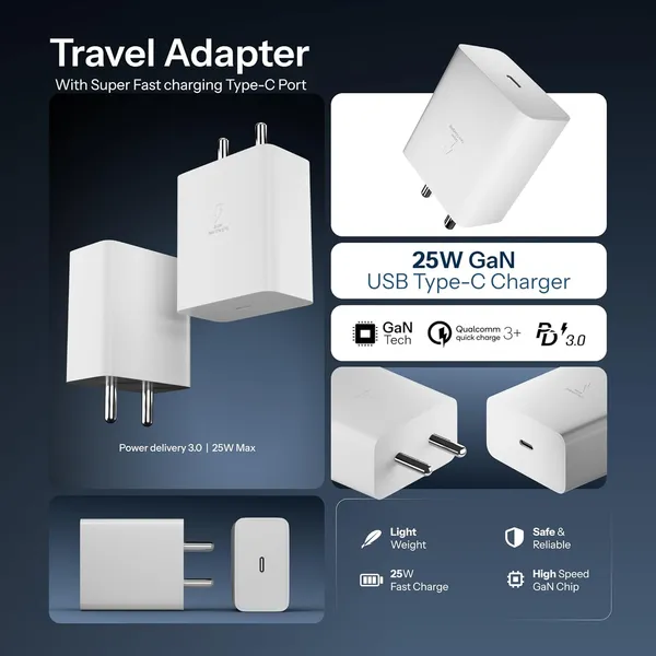 Caliber_Sonic_25W_Usb-C_Wall_Charger_With_Type-C_Cable_1.2M_White