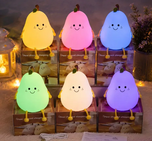 Silicone_Pear_Shape_Smile_Face_Usb_Rechargeable_LED_Night_Lamp