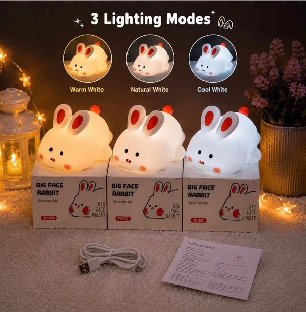 Silicone_Rabbit_3-Mode_Color_Changing_LED_Night_Lamp