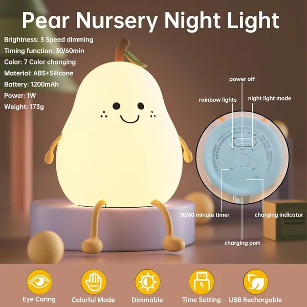 Silicone_Pear_Shape_Smile_Face_Usb_Rechargeable_LED_Night_Lamp