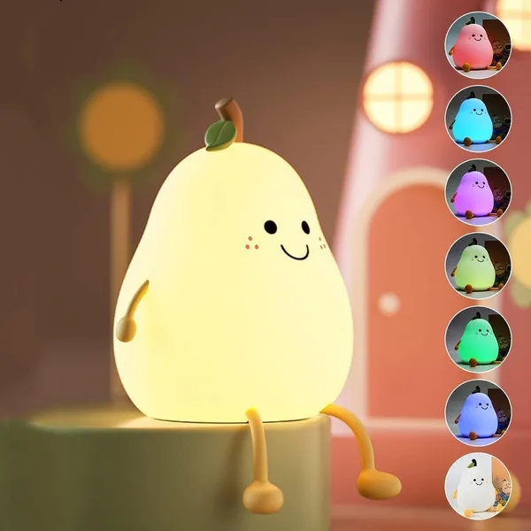 Silicone_Pear_Shape_Smile_Face_Usb_Rechargeable_LED_Night_Lamp