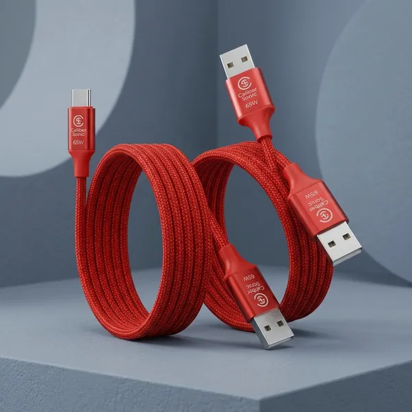 Caliber_Sonic_Usb-A_To_Usb-C_Braided_Charging_Cable_Red_-_Pack_of_2
