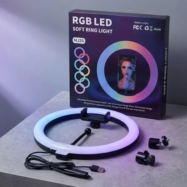 Rgb_LED_Ring_Light_With_Phone_Holder_And_Usb_Cable