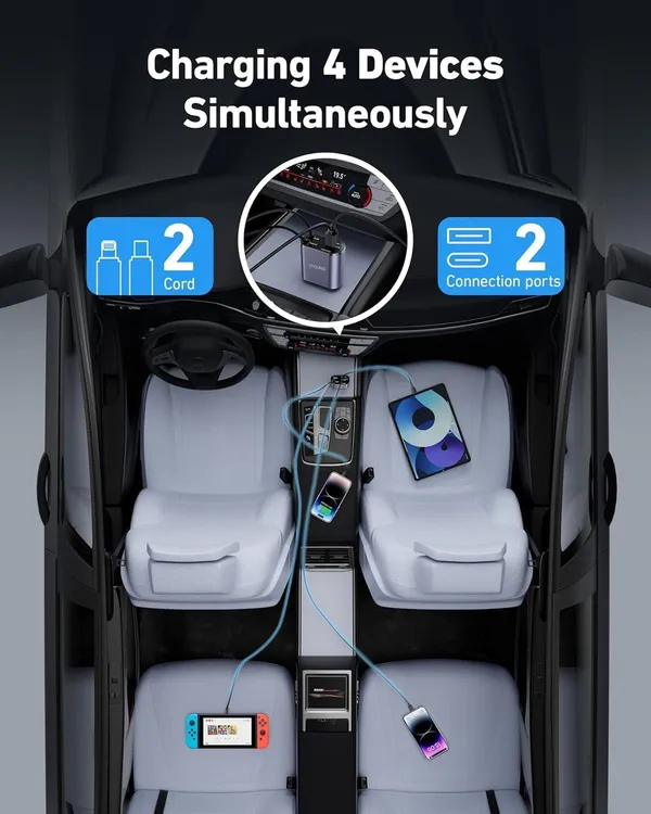 4-In-1_Aluminium_Alloy_120W_Fast_Charge_Car_Charger