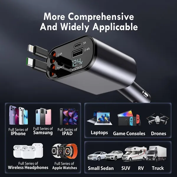 4-In-1_Aluminium_Alloy_120W_Fast_Charge_Car_Charger