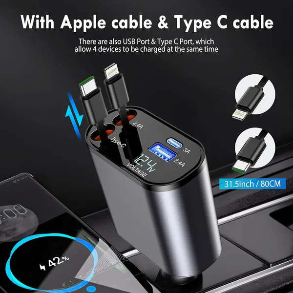 4-In-1_Aluminium_Alloy_120W_Fast_Charge_Car_Charger