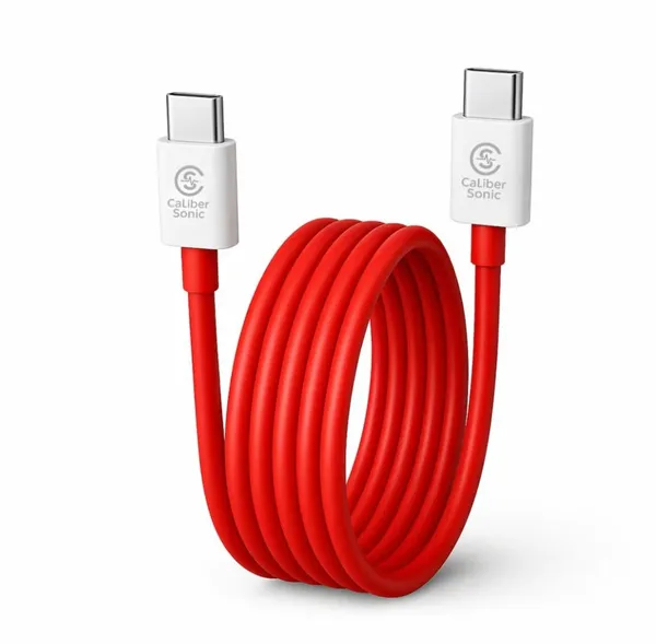 Caliber_Sonic_80W_Type-C_To_Type-C_Cable_5A_Fast_Charging_1.2M_Red