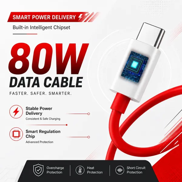 Caliber_Sonic_80W_Type-C_To_Type-C_Cable_5A_Fast_Charging_1.2M_Red