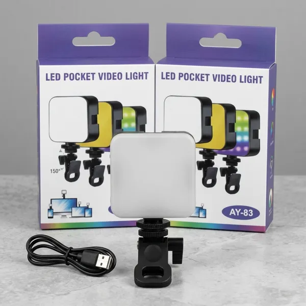 Rgb_White_LED_Pocket_Video_Light_With_Adjustable_Mount
