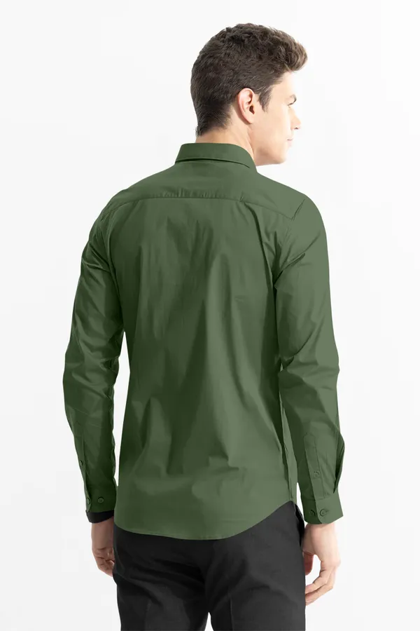 Men'S_Forest_Green_Solid_Premium_Satin_Shirt