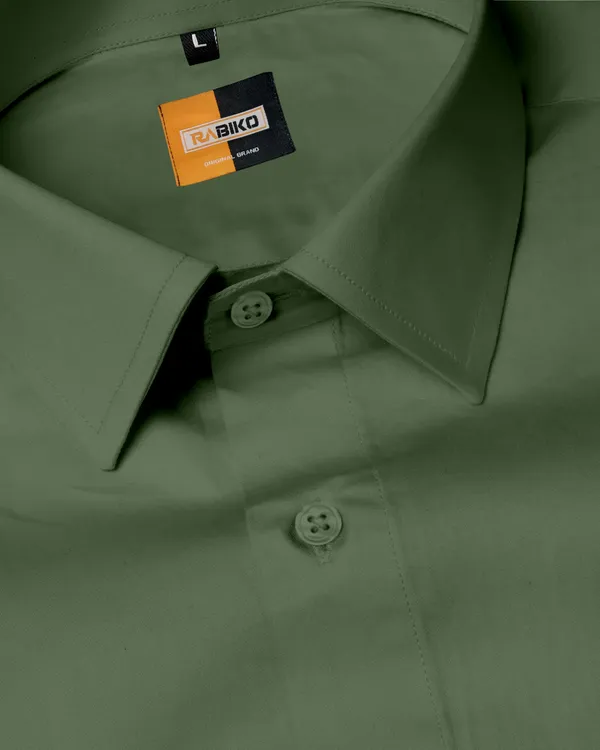 Men'S_Forest_Green_Solid_Premium_Satin_Shirt