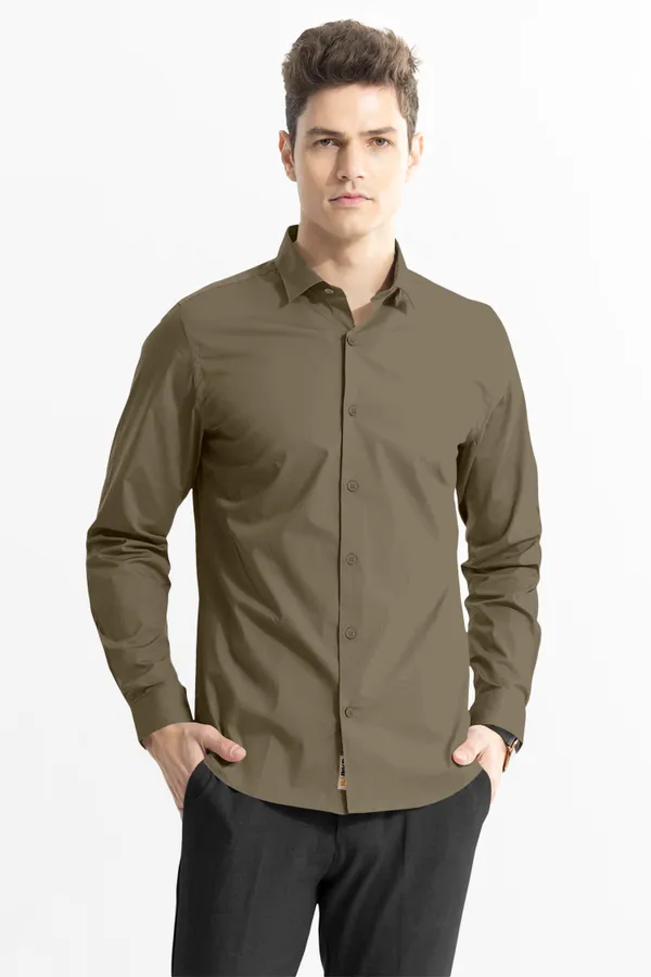 Men'S_Olive_Green_Solid_Premium_Satin_Shirt