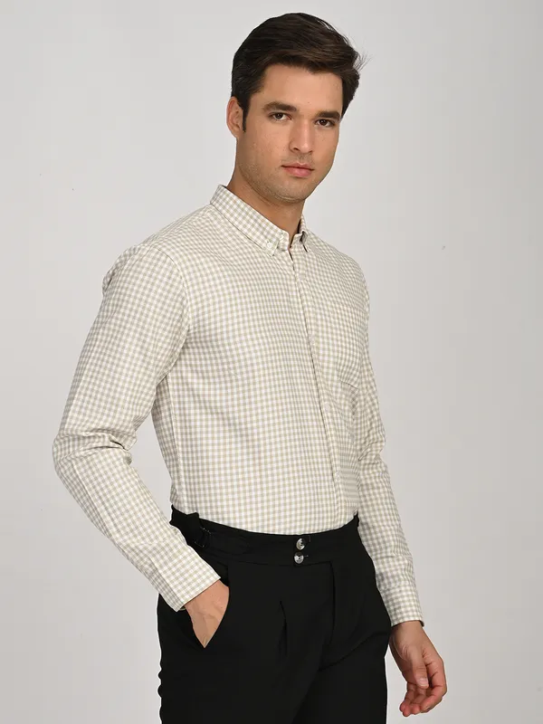 Sand_Beige_Gingham_Oxford_Button-Down_Shirt