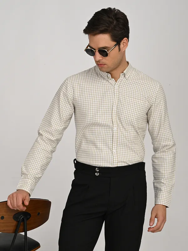 Sand_Beige_Gingham_Oxford_Button-Down_Shirt