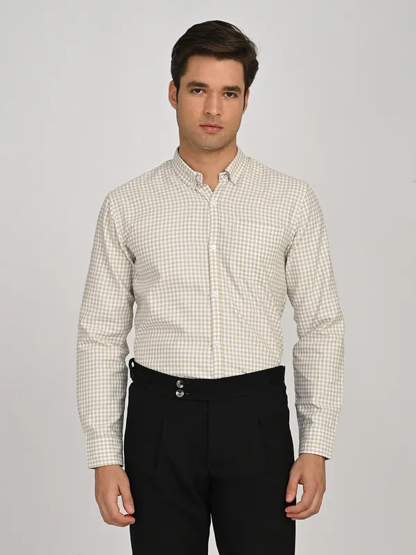 Sand_Beige_Gingham_Oxford_Button-Down_Shirt