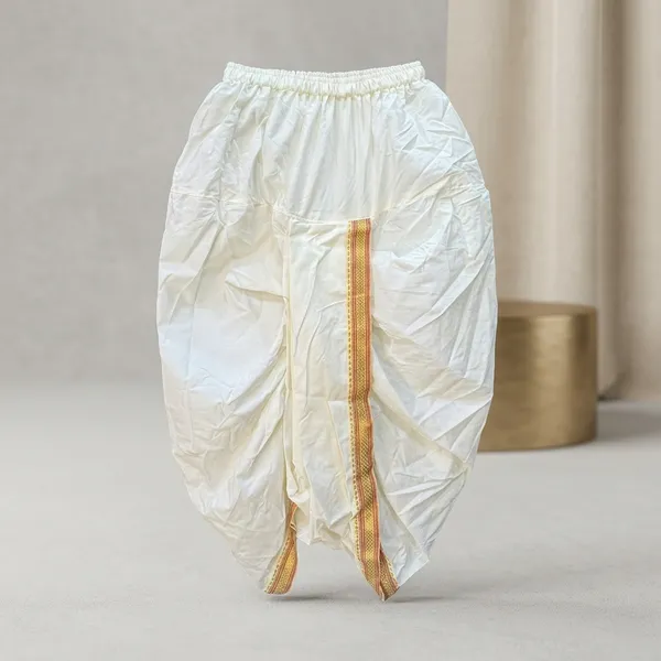 White_Teri_Cotton_Golden_Border_Dhoti_Pant_For_Men