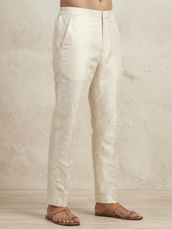 Men's_Off-White_Dupion_Silk_Slim-Fit_Pant_for_Kurta_&_Sherwani
