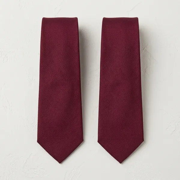 Maroon_Silk_Formal_Necktie_For_Men_-_Pack_of_2