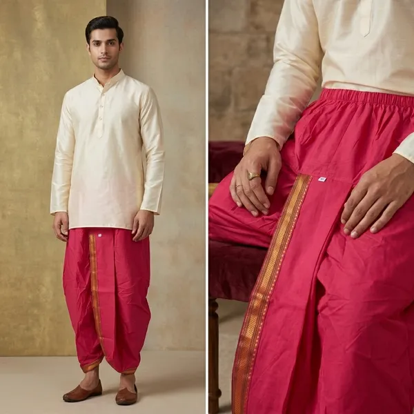 Pink_Teri_Cotton_Relaxed_Fit_Dhoti_Pant_For_Men
