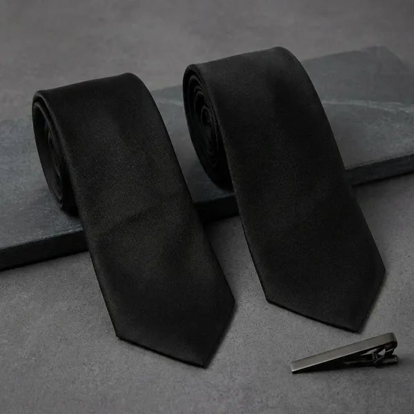 Matt_Black_Silk_Solid_Formal_Necktie_For_Men_-_Pack_of_2