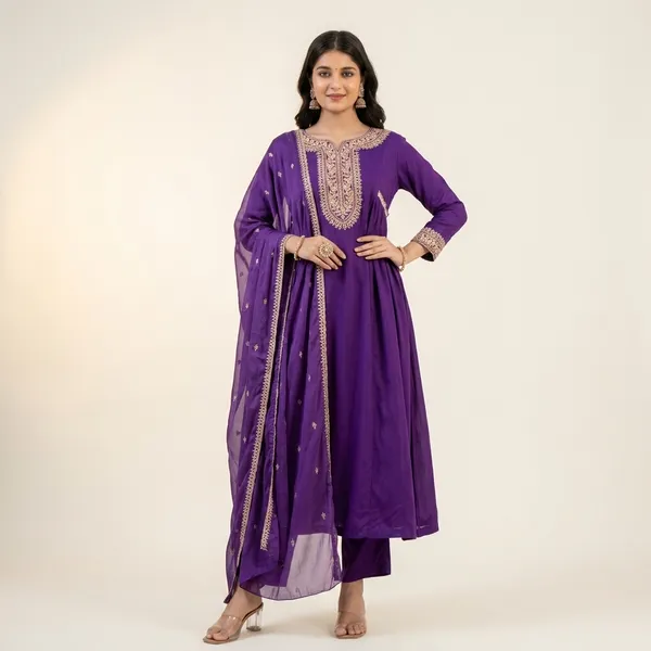 Purple_Cotton_Embroidered_Anarkali_Suit_Set_For_Women